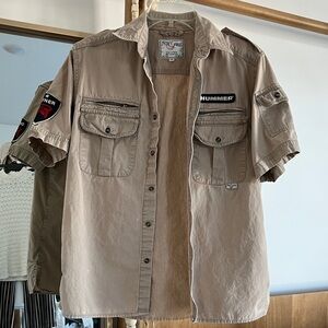 Hummer Beige Short Sleeve Shirt